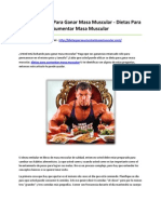 Dietas para Aumentar Masa Muscular