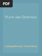 Plato and Dionysius - Ludwig Marcuse, Trans Ames (1947)