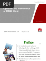 Operation and Maintenance of M2000 Huawei