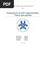 Perspectives of SAP Implementation: Theory and Practice: TDEI13: Enterprise Resource Planning Systems