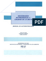 Necesidades Nutricionales y Calidad de La Dieta, Manual de Autoinstrucción PDF