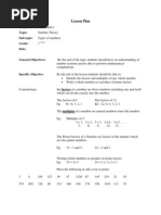 Lesson Plan Factors and Multiples