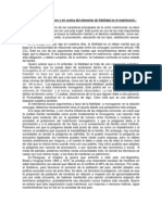 Argumentos A Favor y en Contra Del Elemento de Fidelidad en El Matrimonio