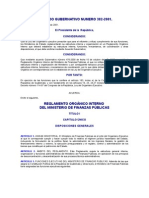 Reglamento Orgánico Interno Del Ministerio de Finanzas Públicas