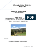 PF Agua Potable Jesus Catan - Memoria Descriptiva