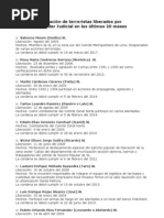 Peru: Relacion de Terroristas Liberados 2008-2009