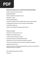 Esquemas de Recursos en en Derecho Penal Guatemalteco y Cuestionario