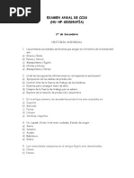 Examen Anual de CCSS 2°