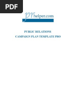 Public Relations Campaign Plan Template PRO