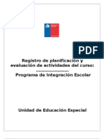 Registro de Planificacion Pie 2013