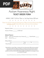 Autism Awareness Night: Ticket Order Form