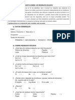 Encuesta Sobre Los Residuos Solidos