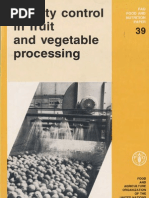 Quality Control in Fruit and Vegetable Processing