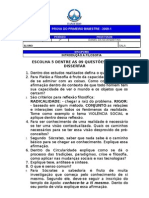 PROVA DE INTRODUÇÃO A FILOSOFIA - CURSO DE ADMINISTRAÇAO. Prof. Daniel Martins