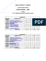 B.arch Anna University Syllabus Regulations 2009