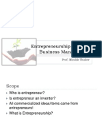 Session 1 To 8 - Entrepreneurship & SBM - Prof Maulik Thaker