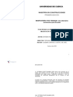 ZALAMEA Esteban. Mampostería Postensada, Una Alternativa Constructiva para Ecuador