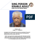 Missing Person Vulnerable Adult: Baltimore Police Department