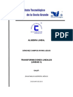 Transformaciones - Lineales - Irving Sanchez - 5 - Unidad