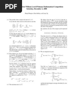 Solutions To The 61st William Lowell Putnam Mathematical Competition Saturday, December 2, 2000