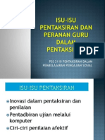 Isu-Isu Pentaksiran Dan Peranan Guru Dalam Pentaksiran