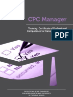 CPC Manager - Training: Certificate of Professional Competence For Transport Managers