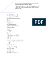 T T K Q Z T y T X T: 2. Heat Conduction Concepts, Thermal Resistance, and The Overall Heat Transfer Coefficient