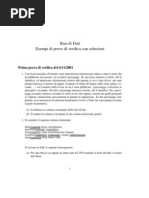 Basi Di Dati Esempi Di Prove Di Verifica Con Soluzioni