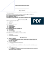 Examen de Ciencias Naturales 9