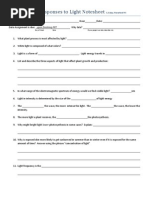 14B Horticultural Responses To Light Notesheet