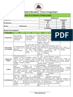 Rúbrica para Evaluar Actividad Grupal