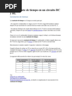 La Constante de Tiempo en Un Circuito RC y RL