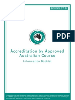 Accreditation by Approved Australian Course Booklet