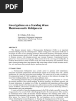 Investigations On A Standing Wave Thermoacoustic Refrigerator