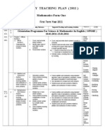 Yearly Teaching Plan Maths Form 1 (2011)