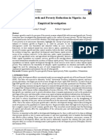 Economic Growth and Poverty Reduction in Nigeria An Empirical Investigation