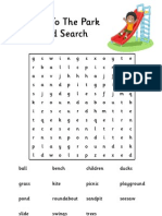 Going To The Park Word Search