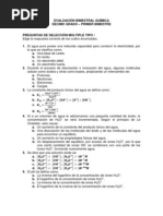 Evaluación Bimestral Química Decimo - Primer Bimestre