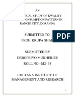 To Study The Consumption Pattern of Qwality Walls