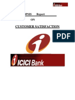 Synopsis Icici & Customer Satisfaction