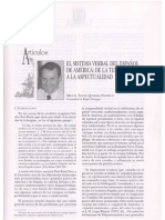 El Sistema Verbal Del Español de América. de La Temporalidad A La Aspectualidad. Quesada Pacheco. Español Actual, 75/2001