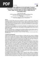 Influence of The Differences in Social Studies Teachers' Curriculum Conceptions On Curriculum Implementation in Senior High Schools in Ghana Implication For Curriculum Policy