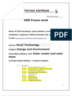 Solar Cooker and Solar Dryer Usage OER.