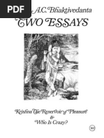 TWO ESSAYS-Krishna The Reservoir of Pleasure-&-Who Is Crazy-Book SCAN