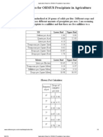 Application Rates For ORMUS Precipitate in Agriculture