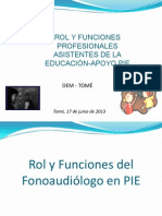 Funciones Profesionales de Apoyo Pie