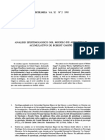 Análisis Epistemológico Del Modelo de Aprendizaje Acumulativo de Robert Gagné