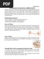 Arrangement of Posterior Artificial Teeth