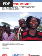 Improving Impact - Do Accountability Mechanisms Deliver Results - Short Report, 2013