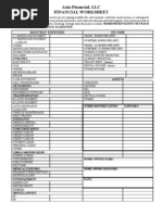 Axia Financial Worksheet